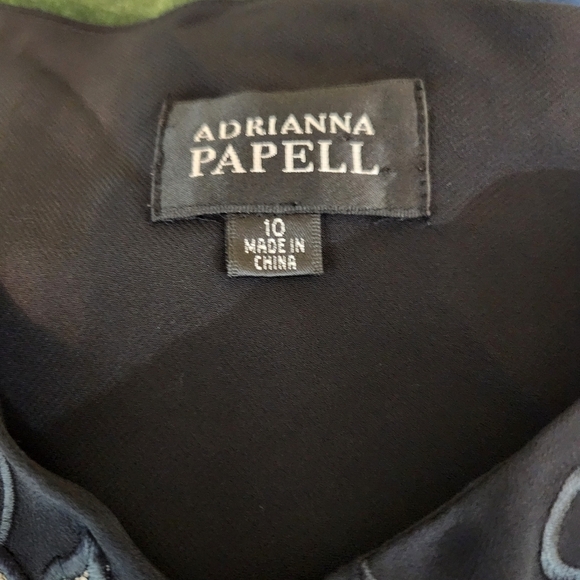 NWT Adrianna Pappel Dress SS High Low Hem Black w Floral Detailing, sz 10 - Picture 5 of 11